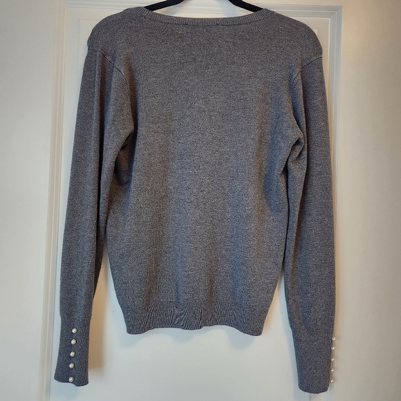 Zara Knit Pearl Sleeve Sweater - Picture 2 of 6